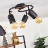Raccuia Ceiling Light Dark wood, black, 3-light sources