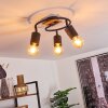 Raccuia Ceiling Light Dark wood, black, 3-light sources