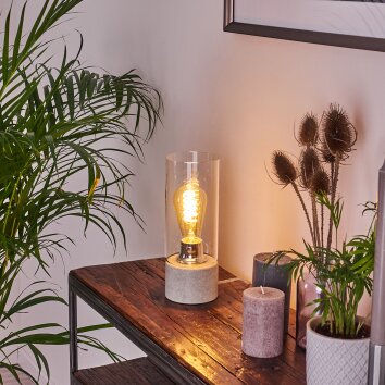 Kumotu Table lamp chrome, grey, 1-light source