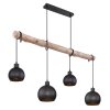 Globo ADAJA Pendant Light Light wood, black, 4-light sources