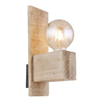 Globo ADALIE Wall Light Light wood, black, 1-light source