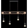 Globo JOELLE Pendant Light brown, Light wood, black, 4-light sources