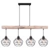 Globo THEODOR Pendant Light Light wood, black, 4-light sources