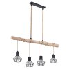 Globo PRISKA Pendant Light brown, Light wood, black, 4-light sources