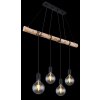 Globo AUSTON Pendant Light Light wood, black, 4-light sources