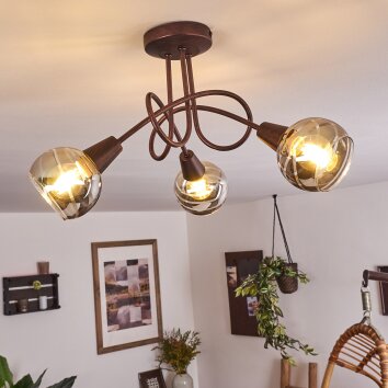 Warga Ceiling Light LED bronze, 3-light sources