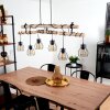 Gondo Pendant Light Light wood, black, 6-light sources