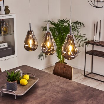 Domma Pendant Light chrome, 3-light sources