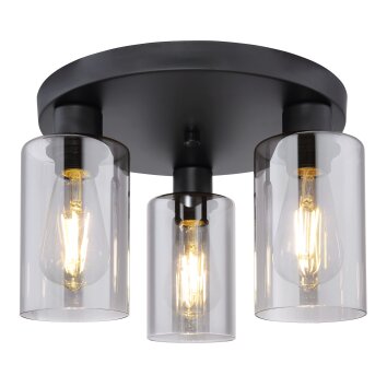 Globo HADERA Ceiling Light black, 3-light sources