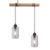 Globo HADERA Pendant Light Light wood, black, 4-light sources