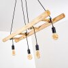 Palmetto Pendant Light Light wood, black, 4-light sources