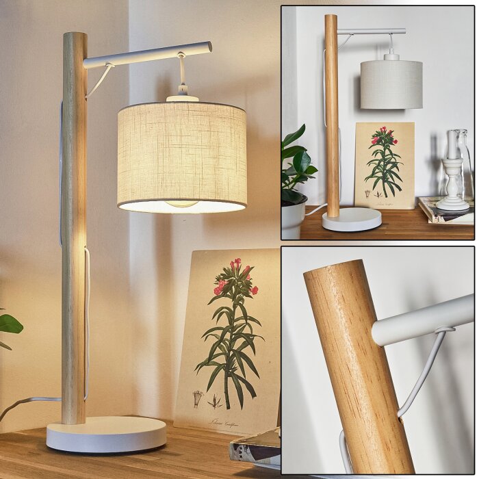Geelong Table lamp Light wood, white H3326954 illumination.co.uk