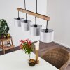 Adelboden Pendant Light Light wood, black, 4-light sources