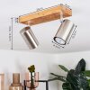 Zuoz Ceiling Light Light wood, 2-light sources