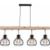 Globo CLASTRA Pendant Light Dark wood, black, 4-light sources