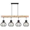 Globo CLASTRA Pendant Light Dark wood, black, 4-light sources