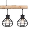 Globo CLASTRA Pendant Light Dark wood, black, 4-light sources