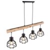 Globo CLASTRA Pendant Light Dark wood, black, 4-light sources