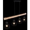 Globo CLASTRA Pendant Light Dark wood, black, 4-light sources