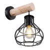 Globo CLASTRA Wall Light Light wood, black, 1-light source