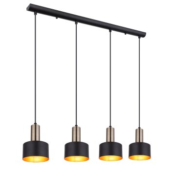 Globo SWINNI Pendant Light LED brass, black, 4-light sources