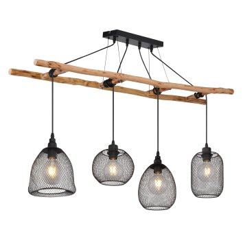 Globo LIONI Pendant Light Light wood, black, 4-light sources