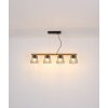 Globo BASCHI Pendant Light Dark wood, black, 4-light sources