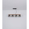 Globo BASCHI Pendant Light Dark wood, black, 4-light sources