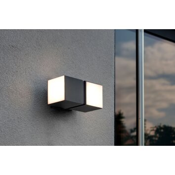 Lutec CUBA Outdoor Wall Light LED black, 2-light sources