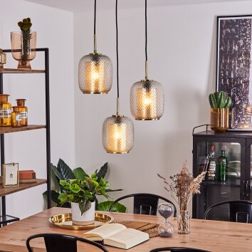 Scone Pendant Light gold, brass, 3-light sources