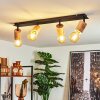 Vasanello Ceiling Light Light wood, black, 4-light sources