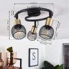 Cairns Ceiling Light antique brass, black, 3-light sources