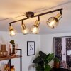 Cairns Ceiling Light antique brass, black, 4-light sources