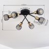 Cairns Ceiling Light antique brass, black, 6-light sources