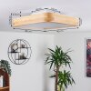 Batamoto Ceiling Light LED Light wood, white, 2-light sources, Remote control, Colour changer