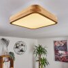 Batamoto Ceiling Light LED Light wood, white, 2-light sources, Remote control, Colour changer
