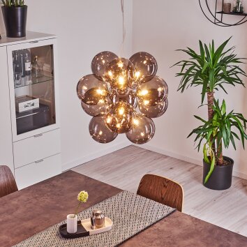 Hyco Pendant Light chrome, 12-light sources