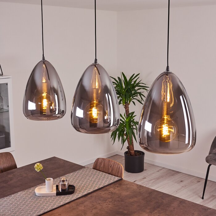 Francisco Pendant Light Oxidised Silver, 3-light sources