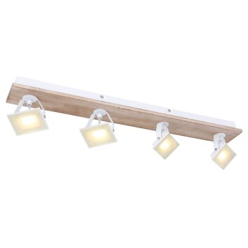 Globo JOYA Ceiling Light LED Light wood, white, 4-light sources