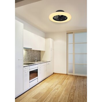 Globo TRAVO ceiling fan LED black, 1-light source, Remote control