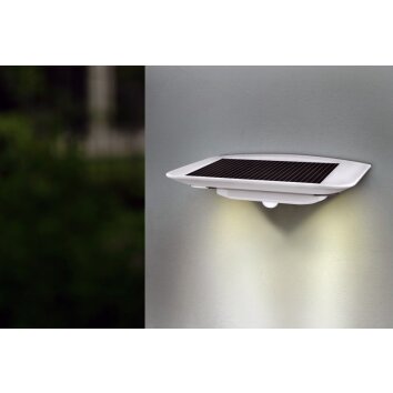 Lutec GHOST SOLAR outdoor wall light LED silver, 1-light source, Motion sensor