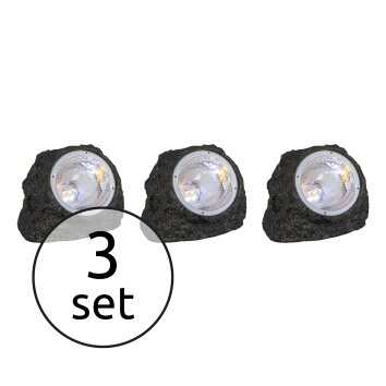 Globo SOLAR stone light set LED grey, 3-light sources