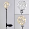 HILDA solar light LED chrome, transparent, clear, 20-light sources
