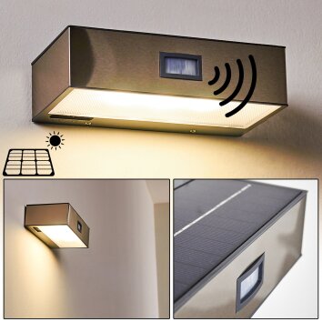 Outdoor Wall Light Attu LED matt nickel, 1-light source, Motion sensor