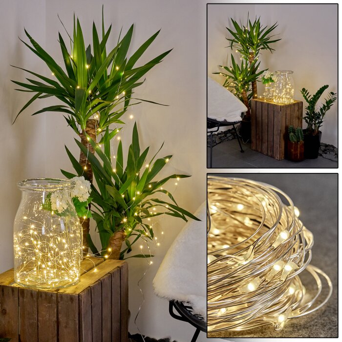 PISTOIA Solar fairy light LED white, 120-light sources