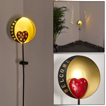 LODZ solar light LED red, black-gold, 1-light source