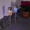 GORIZIA solar light LED stainless steel, 2-light sources, Colour changer
