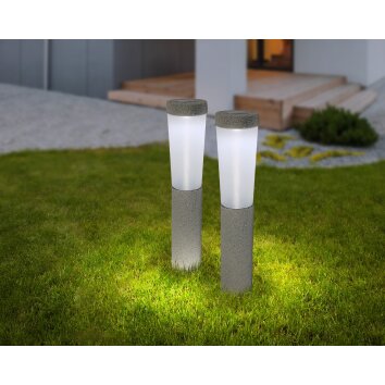 Globo Set of 2 solar lights LED grey, 1-light source