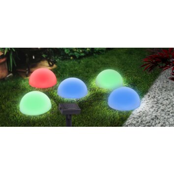 Globo solar light LED black, 5-light sources, Colour changer