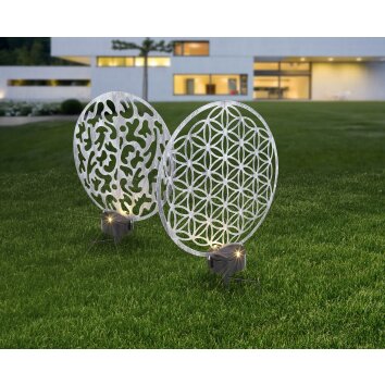 Globo solar light LED silver, 2-light sources